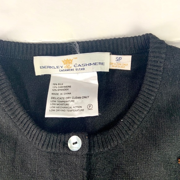 💥SALE💥 Berkeley Cashmere Black Beated Sz S P - Picture 2 of 15